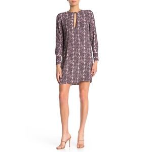 Equipment Bonnie Snake Print Keyhole Shift Dress S